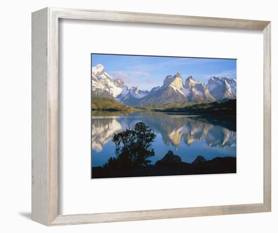 Cuernos Del Paine 2600M from Lago Pehoe, Torres Del Paine National Park, Patagonia, Chile-Geoff Renner-Framed Photographic Print