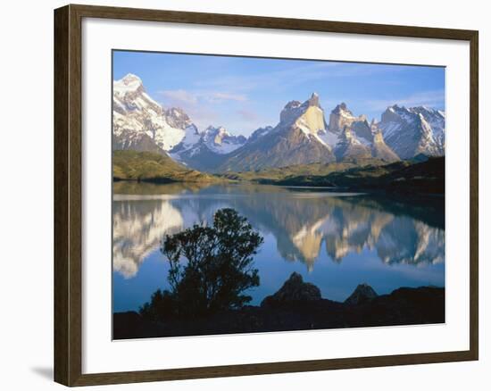 Cuernos Del Paine 2600M from Lago Pehoe, Torres Del Paine National Park, Patagonia, Chile-Geoff Renner-Framed Photographic Print