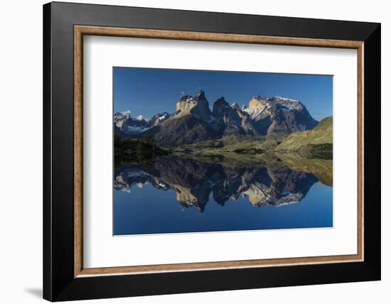 Cuernos del Paine at sunset, Torres del Paine National Park, Chile, Patagonia-Adam Jones-Framed Photographic Print