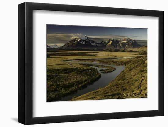 Cuernos del Paine at sunset, Torres del Paine National Park, Chile, Patagonia-Adam Jones-Framed Photographic Print