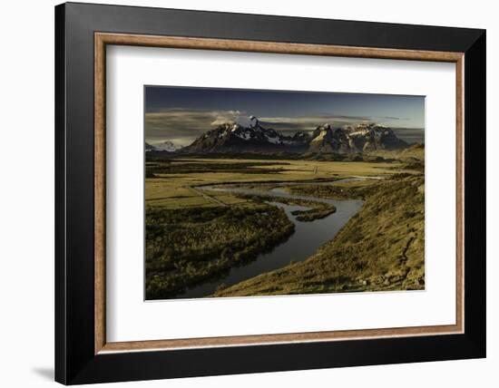 Cuernos del Paine at sunset, Torres del Paine National Park, Chile, Patagonia-Adam Jones-Framed Photographic Print