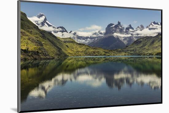 Cuernos del Paine reflecting on lake, Torres del Paine National Park, Chile, Patagonia-Adam Jones-Mounted Photographic Print