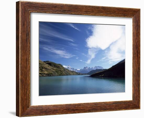 Cuernos Del Paine Rising up Above Rio Paine, Torres Del Paine National Park, Patagonia, Chile-Gavin Hellier-Framed Photographic Print