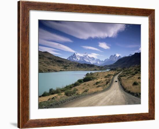 Cuernos Del Paine Rising up Above Rio Paine, Torres Del Paine National Park, Patagonia, Chile-Gavin Hellier-Framed Photographic Print