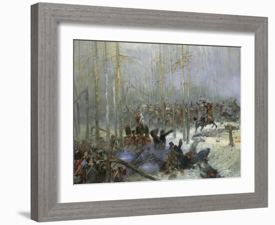 Cuirassier of Colonel Dubois Charging During Battle of Berezina, Nov. 28, 1812-Edouard Detaille-Framed Art Print