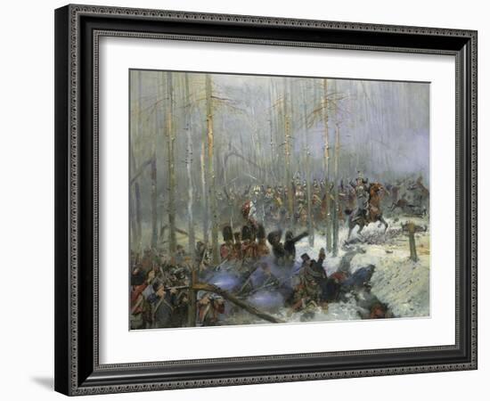 Cuirassier of Colonel Dubois Charging During Battle of Berezina, Nov. 28, 1812-Edouard Detaille-Framed Art Print