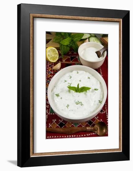 Cuisine, Cacik, Sauce with Yogurt, Mint, Cucumber, Lemon, Turkish Food, Turkey-Nico Tondini-Framed Photographic Print