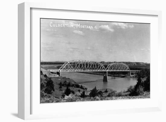 Culbertson, Montana - View of a Bridge-Lantern Press-Framed Art Print