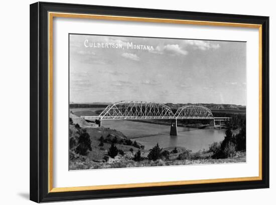 Culbertson, Montana - View of a Bridge-Lantern Press-Framed Art Print