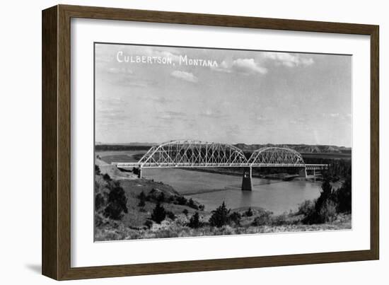 Culbertson, Montana - View of a Bridge-Lantern Press-Framed Premium Giclee Print