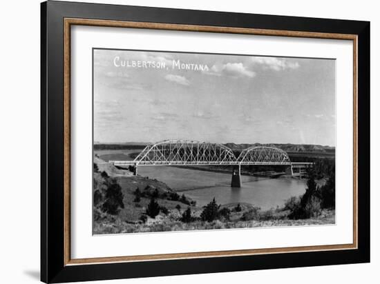 Culbertson, Montana - View of a Bridge-Lantern Press-Framed Premium Giclee Print