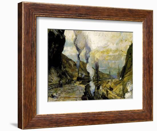 Culebra Cut, 1913 (Oil on Canvas)-Jonas Lie-Framed Giclee Print