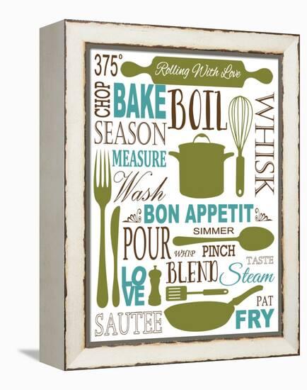 Culinary Love 1 (color)-Leslie Fuqua-Framed Stretched Canvas