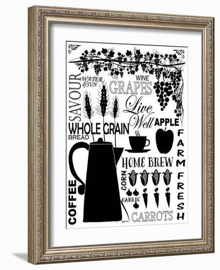 Culinary Love 2 (black & white)-Leslie Fuqua-Framed Art Print