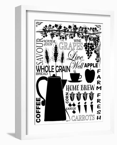 Culinary Love 2 (black & white)-Leslie Fuqua-Framed Art Print