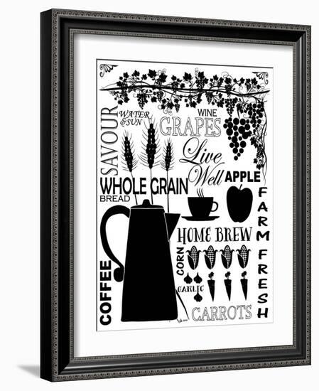 Culinary Love 2 (black & white)-Leslie Fuqua-Framed Art Print