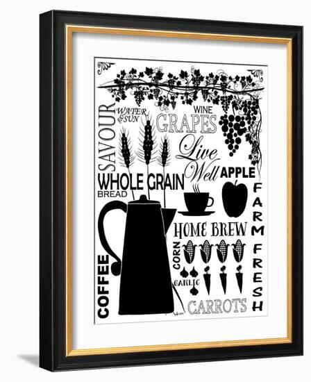 Culinary Love 2 (black & white)-Leslie Fuqua-Framed Art Print