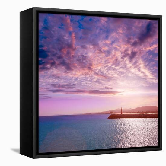 Cullera Xuquer River Mouth Jucar in Valencia of Spain-Naturewolrd-Framed Premier Image Canvas