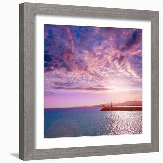 Cullera Xuquer River Mouth Jucar in Valencia of Spain-Naturewolrd-Framed Photographic Print
