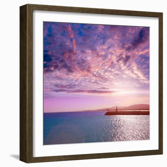 Cullera Xuquer River Mouth Jucar in Valencia of Spain-Naturewolrd-Framed Photographic Print