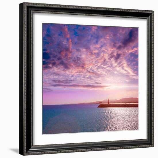 Cullera Xuquer River Mouth Jucar in Valencia of Spain-Naturewolrd-Framed Photographic Print