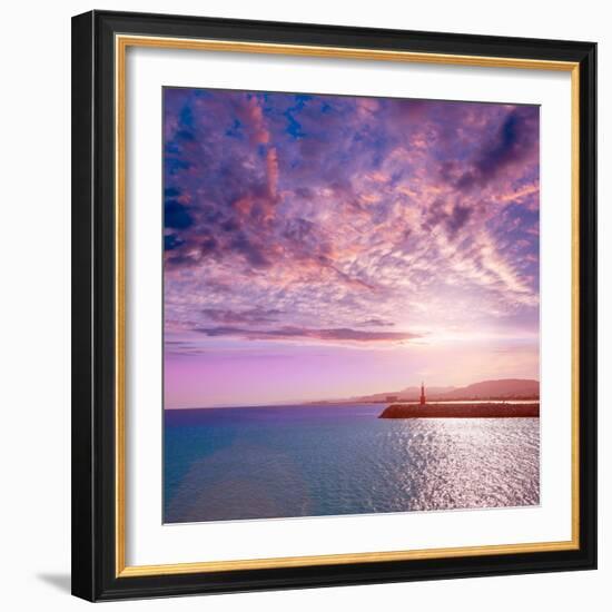 Cullera Xuquer River Mouth Jucar in Valencia of Spain-Naturewolrd-Framed Photographic Print