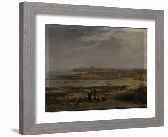 Cullercoats Looking Towards Tynemouth - Ebb Tide, 1845-John Wilson Carmichael-Framed Giclee Print