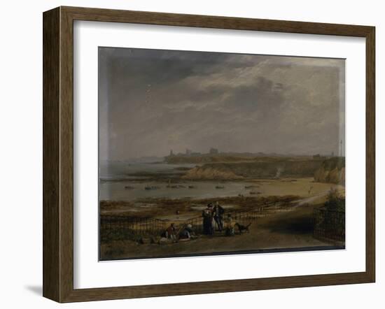 Cullercoats Looking Towards Tynemouth - Ebb Tide, 1845-John Wilson Carmichael-Framed Giclee Print