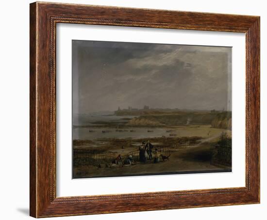 Cullercoats Looking Towards Tynemouth - Ebb Tide, 1845-John Wilson Carmichael-Framed Giclee Print