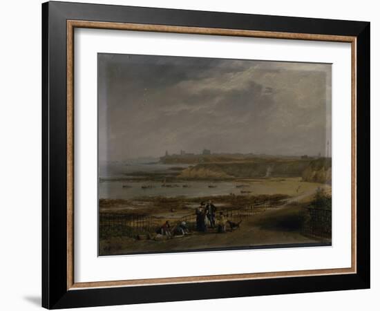 Cullercoats Looking Towards Tynemouth - Ebb Tide, 1845-John Wilson Carmichael-Framed Giclee Print