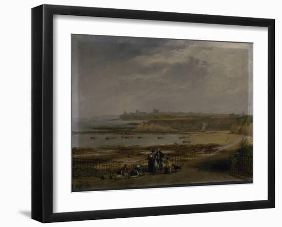 Cullercoats Looking Towards Tynemouth - Ebb Tide, 1845-John Wilson Carmichael-Framed Giclee Print