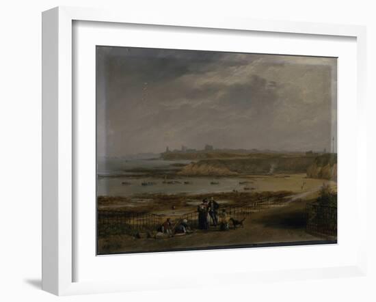 Cullercoats Looking Towards Tynemouth - Ebb Tide, 1845-John Wilson Carmichael-Framed Giclee Print