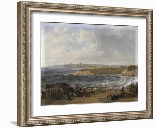 Cullercoats Looking Towards Tynemouth - Flood Tide, 1845-John Wilson Carmichael-Framed Giclee Print