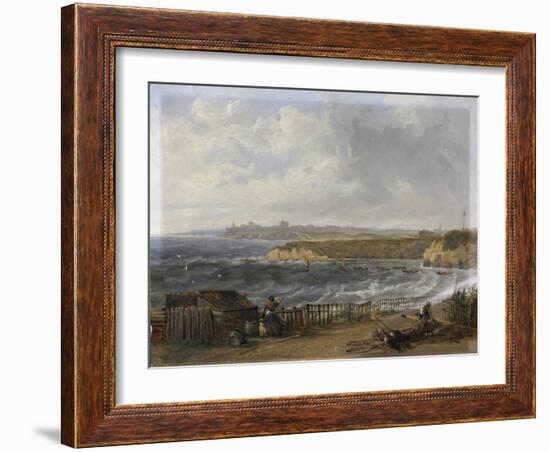 Cullercoats Looking Towards Tynemouth - Flood Tide, 1845-John Wilson Carmichael-Framed Giclee Print