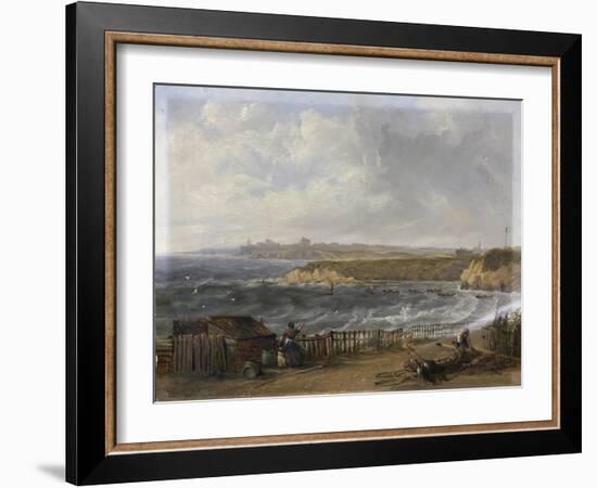 Cullercoats Looking Towards Tynemouth - Flood Tide, 1845-John Wilson Carmichael-Framed Giclee Print