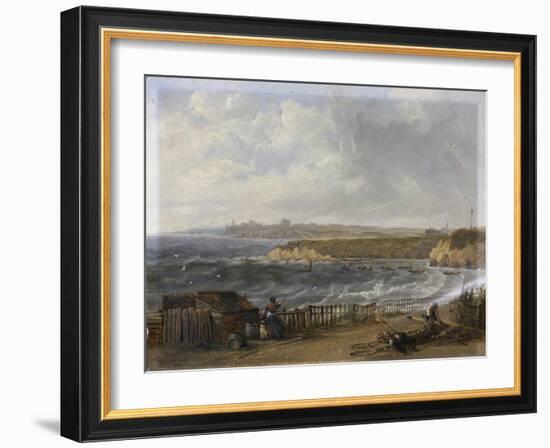 Cullercoats Looking Towards Tynemouth - Flood Tide, 1845-John Wilson Carmichael-Framed Giclee Print