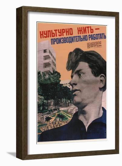 Cultured Life - Work with High Productivity, 1932-Gustav Klutsis-Framed Giclee Print