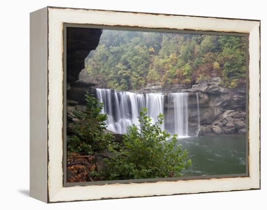 Cumberland Falls, Cumberland Falls State Resort Park, Kentucky, USA-Diane Johnson-Framed Premier Image Canvas