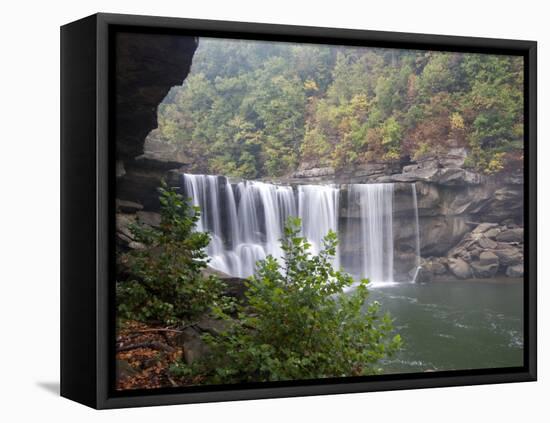 Cumberland Falls, Cumberland Falls State Resort Park, Kentucky, USA-Diane Johnson-Framed Premier Image Canvas