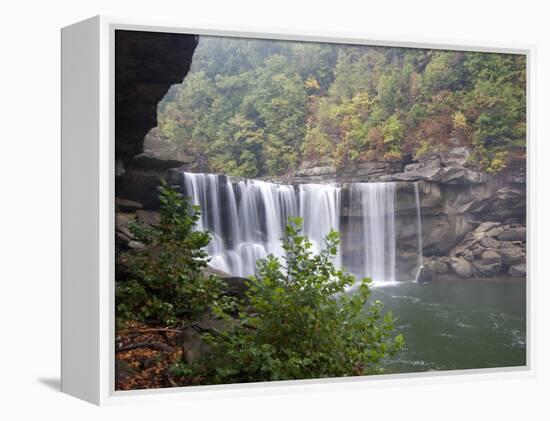 Cumberland Falls, Cumberland Falls State Resort Park, Kentucky, USA-Diane Johnson-Framed Premier Image Canvas