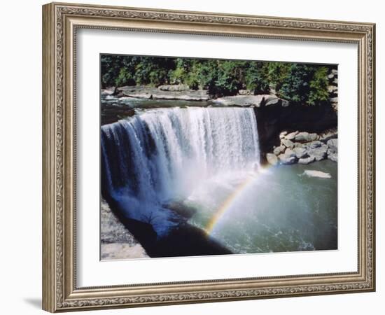 Cumberland Falls on the Cumberland River, It Drops 60 Feet Over the Sandstone Edge, Kentucky, USA-Anthony Waltham-Framed Photographic Print