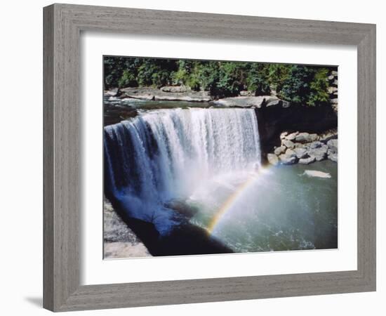 Cumberland Falls on the Cumberland River, It Drops 60 Feet Over the Sandstone Edge, Kentucky, USA-Anthony Waltham-Framed Photographic Print