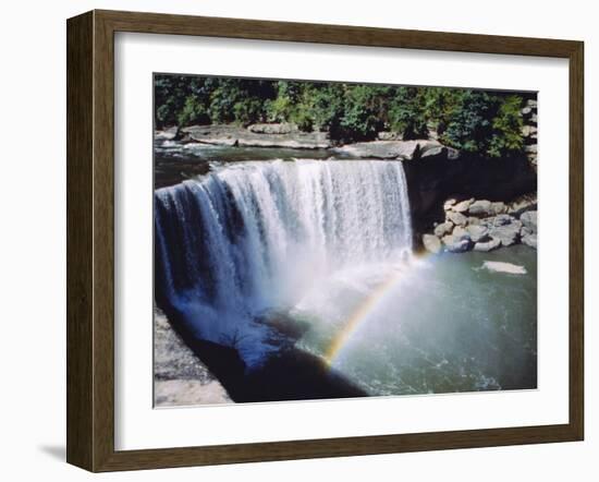 Cumberland Falls on the Cumberland River, It Drops 60 Feet Over the Sandstone Edge, Kentucky, USA-Anthony Waltham-Framed Photographic Print