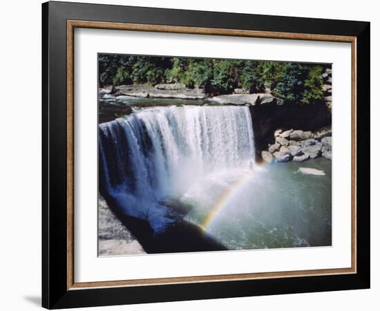Cumberland Falls on the Cumberland River, It Drops 60 Feet Over the Sandstone Edge, Kentucky, USA-Anthony Waltham-Framed Photographic Print