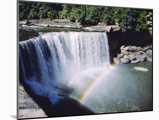 Cumberland Falls on the Cumberland River, It Drops 60 Feet Over the Sandstone Edge, Kentucky, USA-Anthony Waltham-Mounted Photographic Print