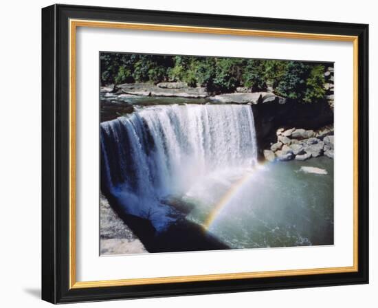 Cumberland Falls on the Cumberland River, It Drops 60 Feet Over the Sandstone Edge, Kentucky, USA-Anthony Waltham-Framed Photographic Print