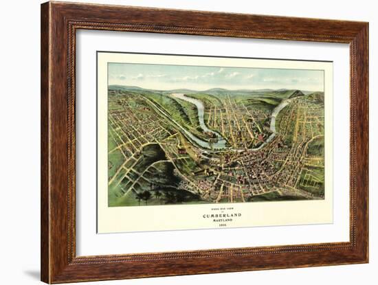 Cumberland, Maryland - Panoramic Map-Lantern Press-Framed Art Print