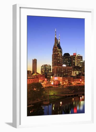 Cumberland River and Nashville Skyline, Tennessee, United States of America, North America-Richard Cummins-Framed Photographic Print