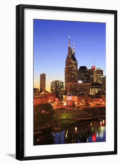 Cumberland River and Nashville Skyline, Tennessee, United States of America, North America-Richard Cummins-Framed Photographic Print