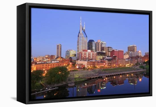 Cumberland River and Nashville Skyline, Tennessee, United States of America, North America-Richard Cummins-Framed Premier Image Canvas